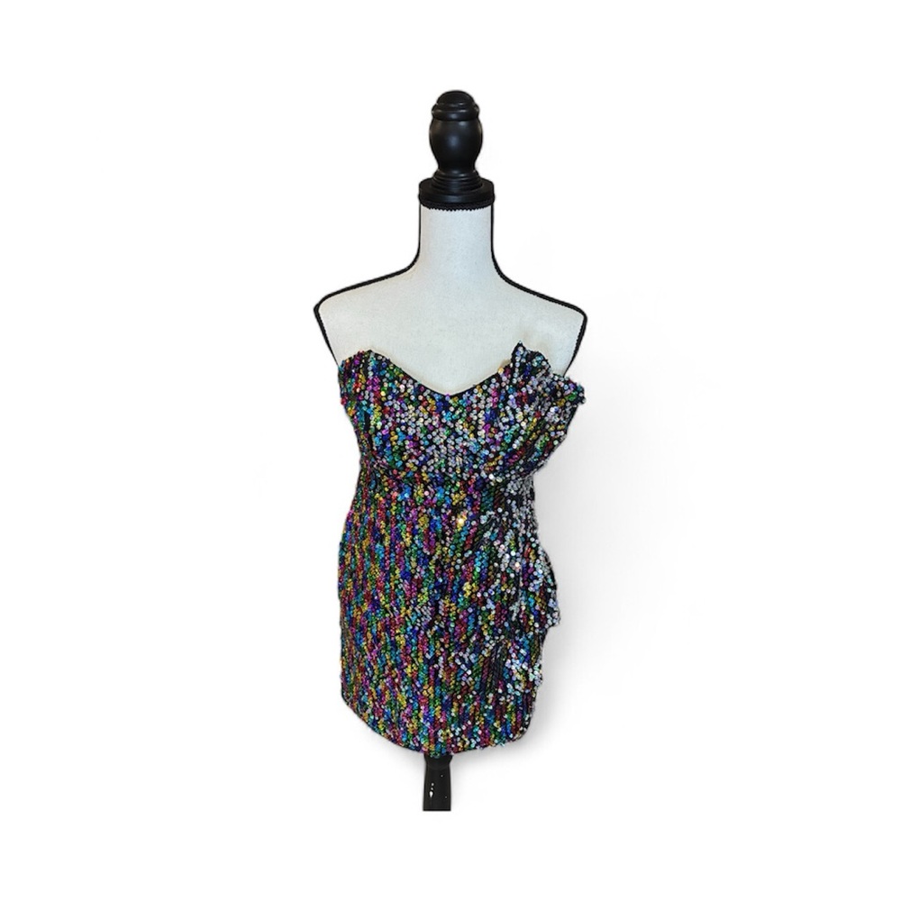 Multicolor Strapless Dress